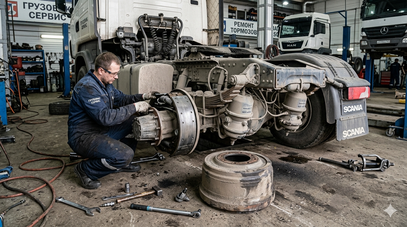 Ремонт тормозных систем спецтехники: замена колодок, ремонт пневматики и тормозных кранов в Минске